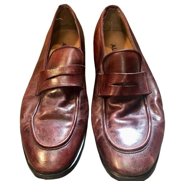 Aldo Men’s Slip-on Brown Round Toe Penny Loafer Size 10 - Picture 1 of 10